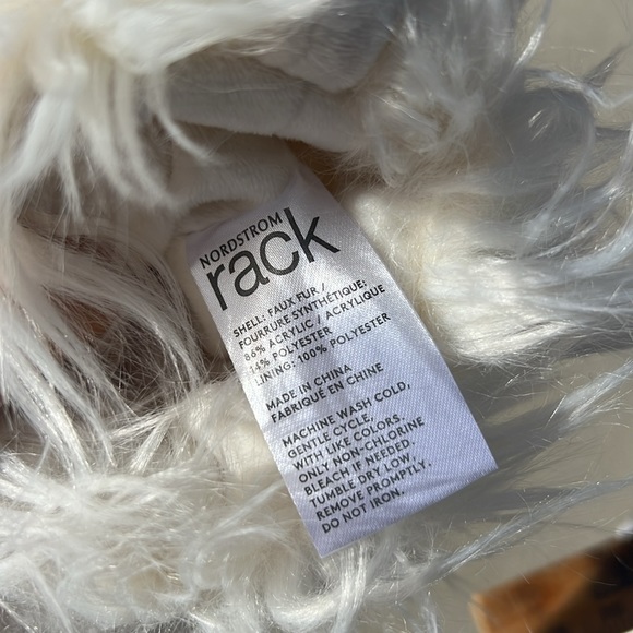 Nordstrom rack  Neutral White Faux Fur Stocking. - Picture 6 of 7